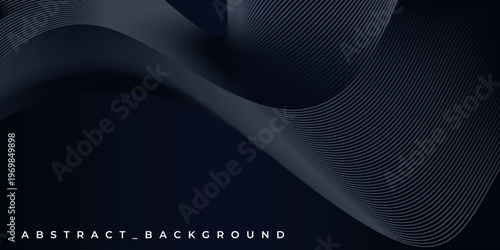 Dark Abstract Background with Smooth 3D Curved Shapes and Subtle Dotted Texture, Deep Blue Tones