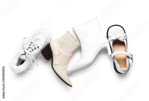 Different female shoes on w...