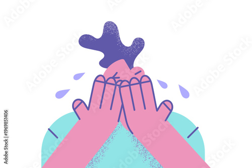 Upset boy cry suffer from bullying or depression