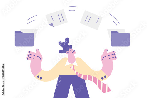 Smiling employee share files to recipient