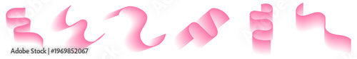 Curved pink blend design elements, smooth gradient shapes, wavy abstract lines and flowing forms collection. Modern soft background, pastel aesthetic, creative composition. Flat vector illustration se