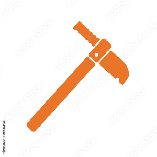 Orange hammer tool icon graphic.