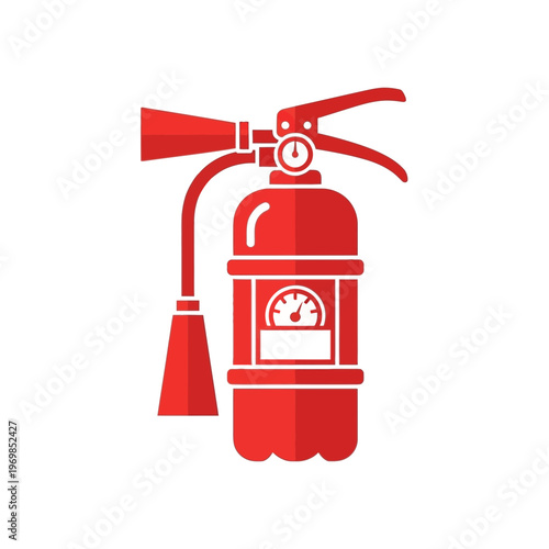 Red Fire Extinguisher Safety Equipment Device.