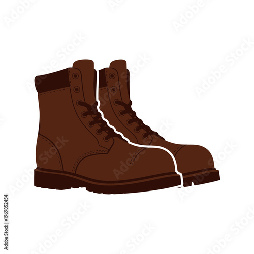 Brown Leather Work Boots for Men.
