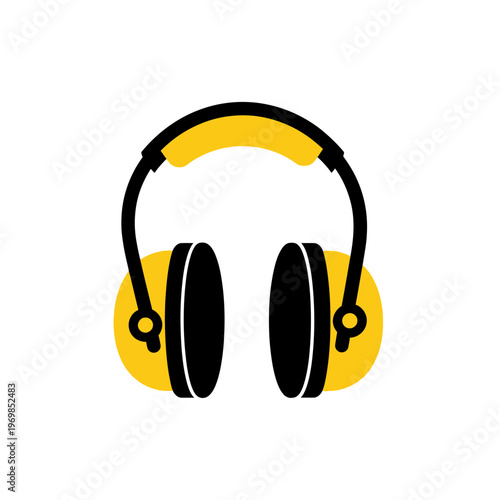 Yellow and black over ear headphones.