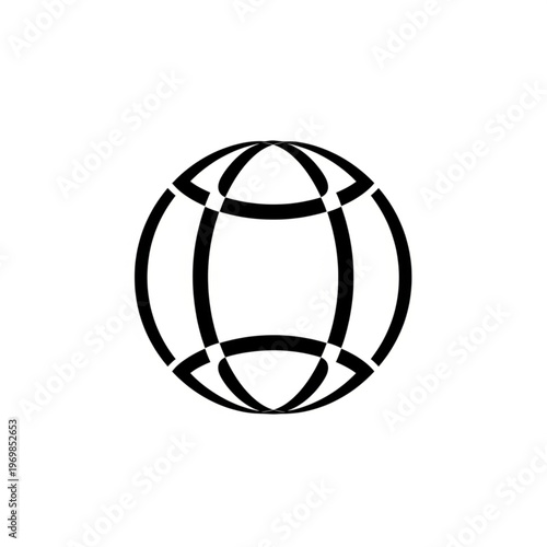 Stylized Globe Icon Representing Global Connectivity and International Networks.