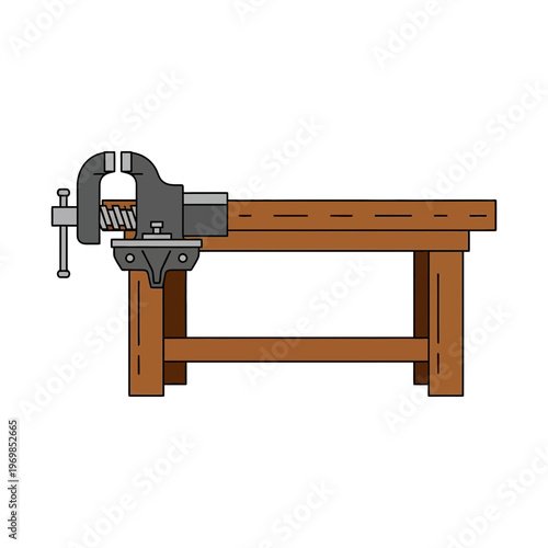 Vintage metal bench vise tool.