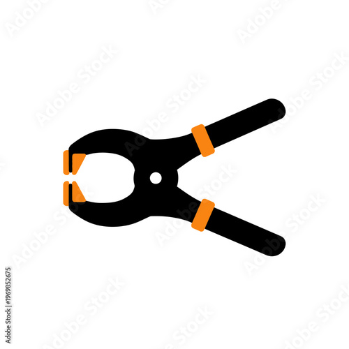 Black and orange metal locking pliers.