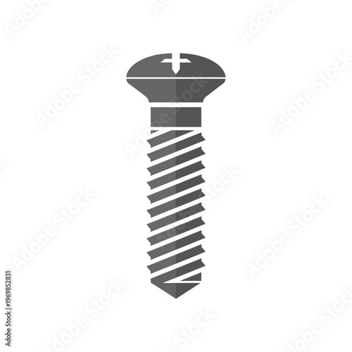 Detailed Close-up of Metal Screw.
