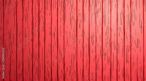 Red Wooden Plank Wall with Vertical Grain Pattern in Natural Finish