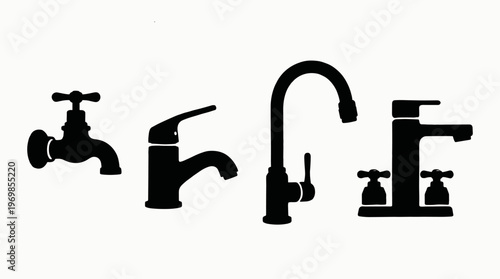 Faucet with dripping water isolated on white background