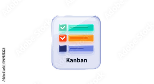 Kanban board app icon. Project management tool concept.