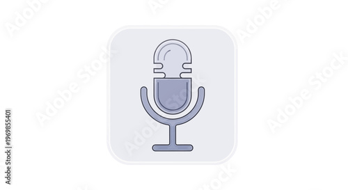 Microphone icon, podcast and audio recording concept