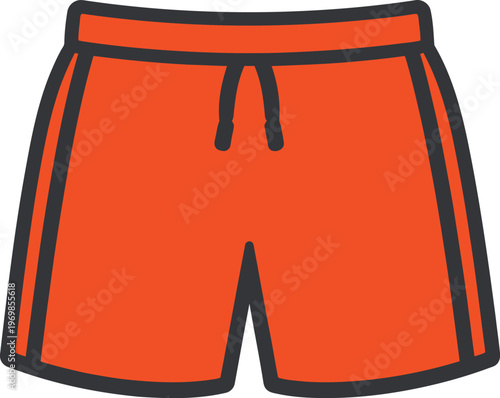 Orange athletic shorts, sportswear, fitness shorts, casual wear