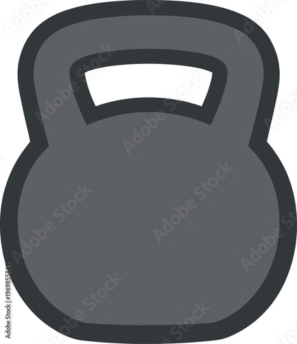 Gray kettlebell icon for fitness and exercise routine equipment