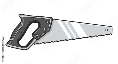 Hand Tool for Woodworking - Traditional Rip Saw with Gray Handle