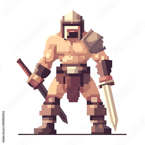Retro Pixel Warrior Receives Final Defeat