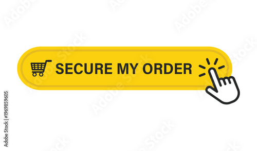 Secure my order yellow button for safe ecommerce checkout and trusted financial transaction processing