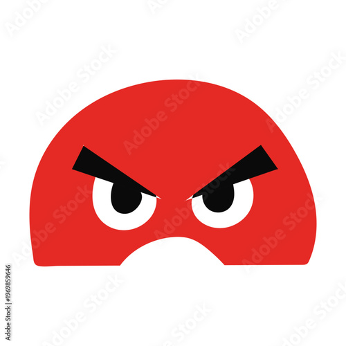 Angry red emoticon face
