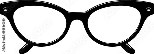 Black Cat-Eye Eyeglasses Frame Silhouette Icon