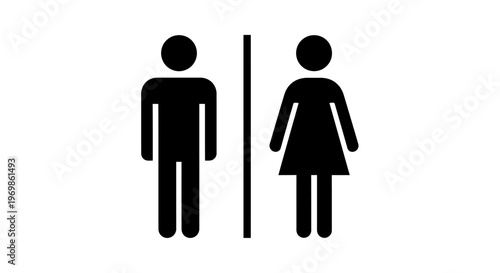 Male and Female Toilet Restroom Symbols, isolated white background.