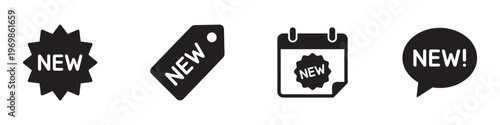 New arrival and promotional product label icon set. Vector Illustration.	