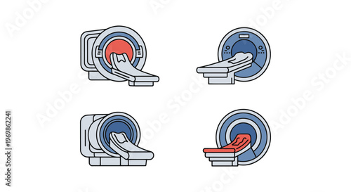 MRI Scan Line art vector set creative minimal illustration