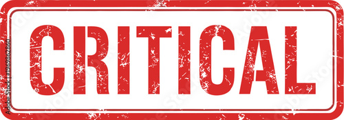 Distressed Red "CRITICAL" Stamp: Urgent Notification Design Element for Important Announcements, High-Priority Alerts, and Emergency Situation Communication, Perfect for Office Documents and Web Use