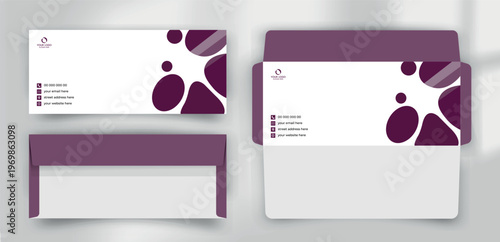 Modern Navy Blue and Gold Line Wave Business Envelope Template
