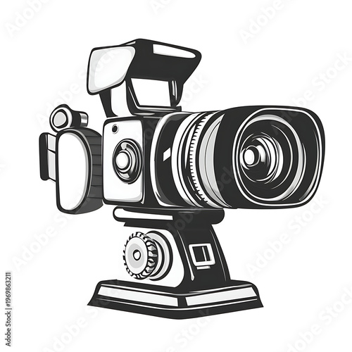 Professional Cinema Video Camera Icon Vector