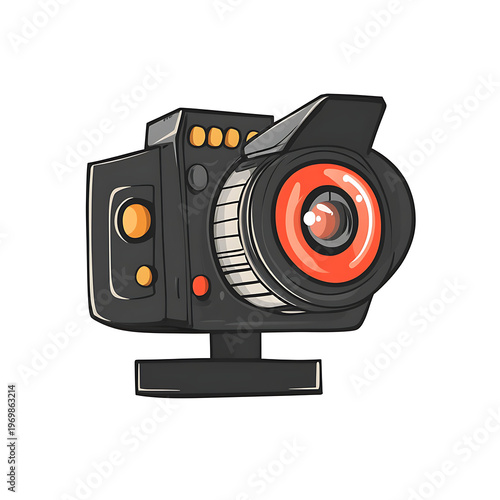 Professional Cinema Video Camera Icon Vector