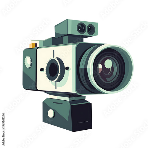 Modern Cinema Videocamera Icon Vector