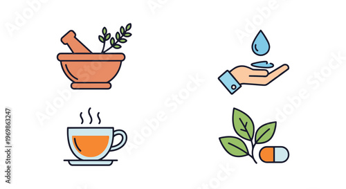 Natural Remedy Line art vector minimal abstract modern illustration