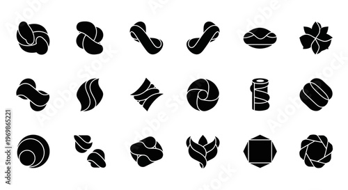 Abstract shape icons set, geometric design elements