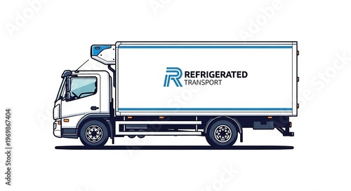 Refrigerated truck on the road.