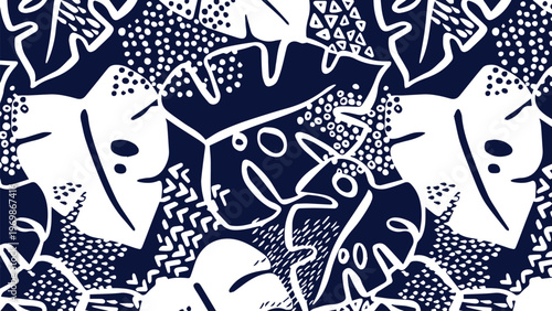 Evergreen background with abstract illustration