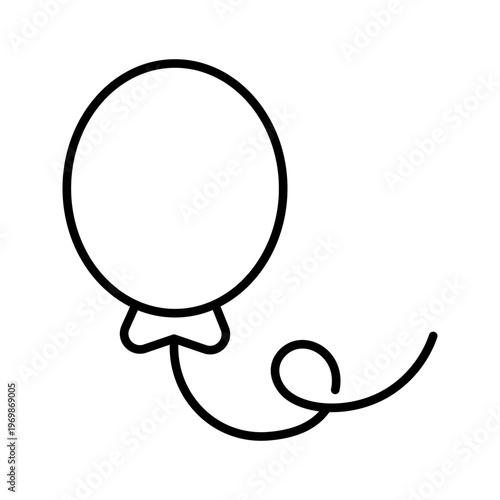 Baby shower balloon icon. Lifestyle and baby shower line symbol. Black and white.