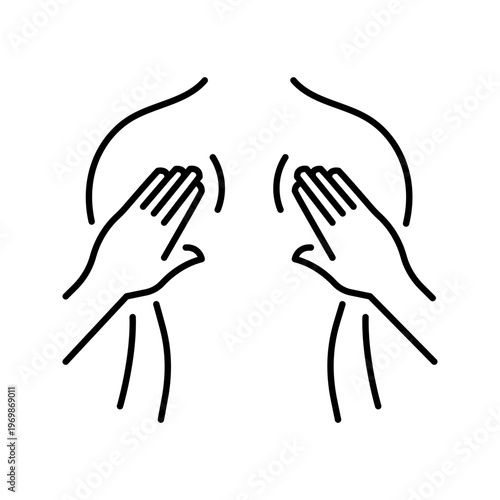 Back massage icon. Healthcare and massage therapy line symbol. Black and white.