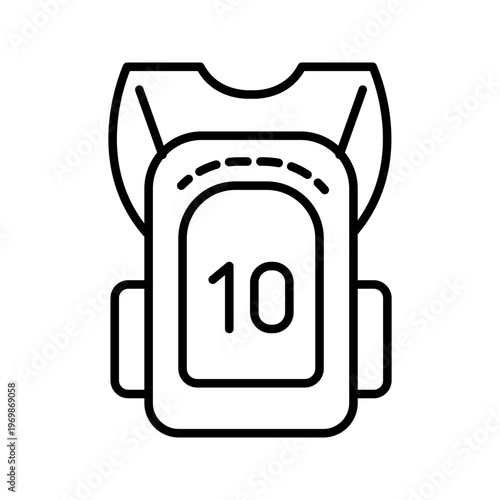 Basketball backpack icon. Sports and sports bag line symbol. Black and white.