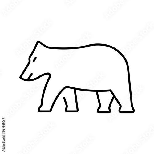 Bear animal icon. Animals and mammal line symbol. Black and white.
