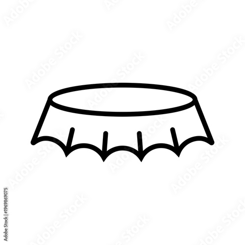 Beer bottle cap icon. Food and beer line symbol. Black and white.