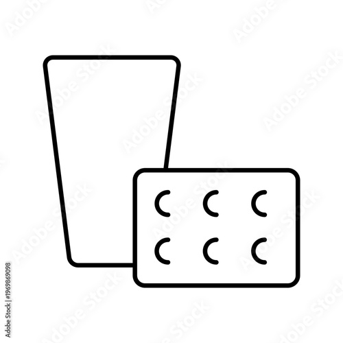 Birth control icon. Healthcare and contraception line symbol. Black and white.