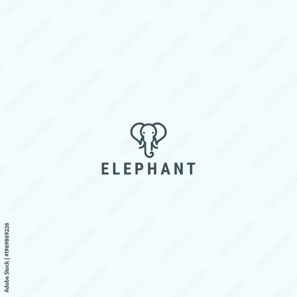 Fototapeta premium Elephant logo style icon design template vector illustration