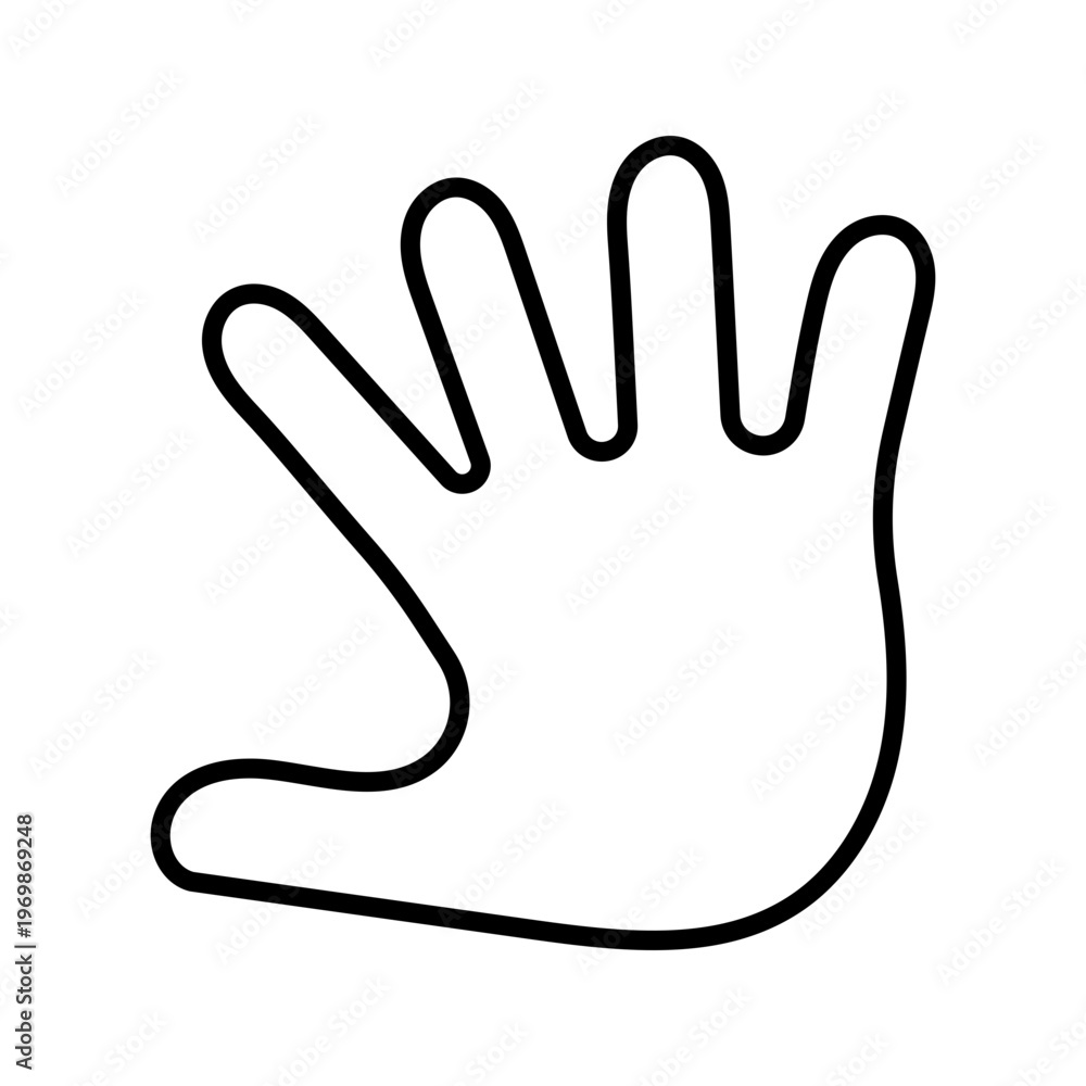 Obraz premium Child hand icon. People and childcare line symbol. Black and white.