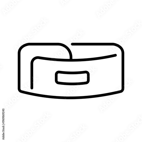 Championship belt icon. Sports and combat sport line symbol. Black and white.