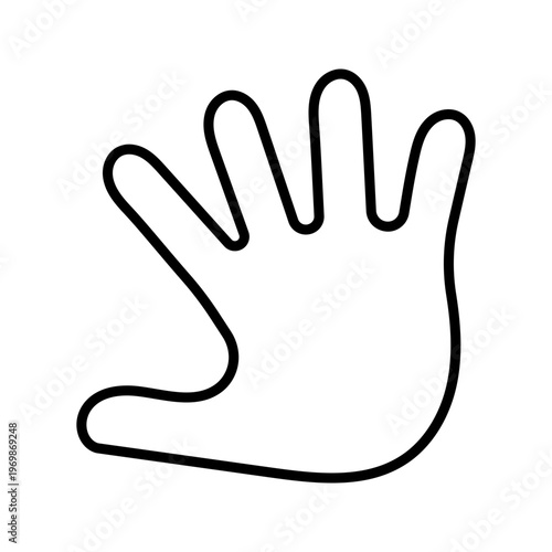 Child hand icon. People and childcare line symbol. Black and white.