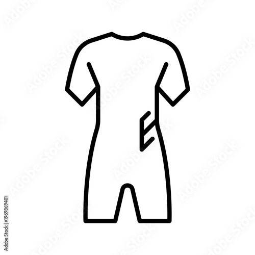 Diving wetsuit icon. Sports and water sports line symbol. Black and white.