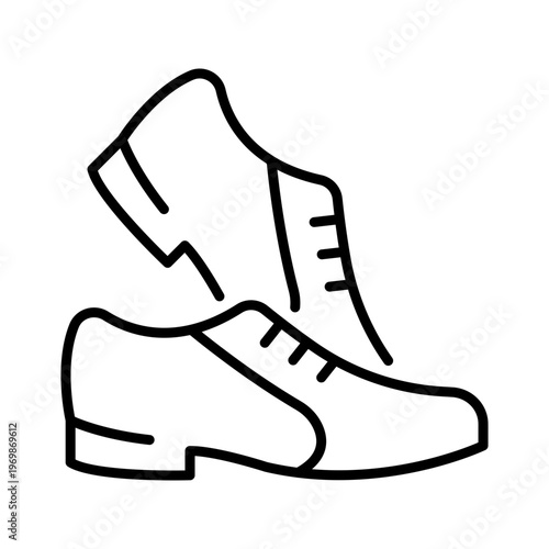 Golf shoes icon. Sports and golf equipment line symbol. Black and white.