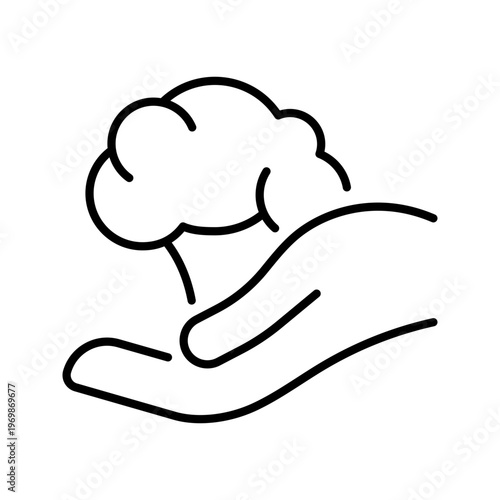 Health food icon. Healthcare and diet line symbol. Black and white.