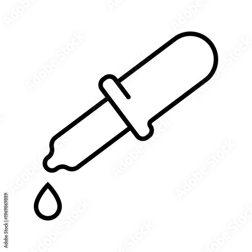 Laboratory pipette icon. Science and laboratory equipment line symbol. Black and white.